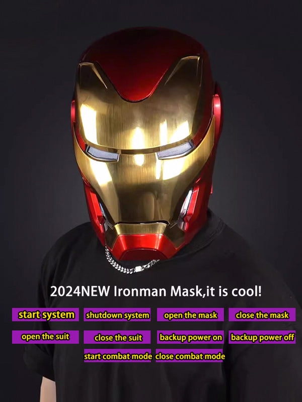 Neu 2024 | IronMan-Maske | Englische Sprachsteuerung | 1:1 tragbar von einer echten Person 