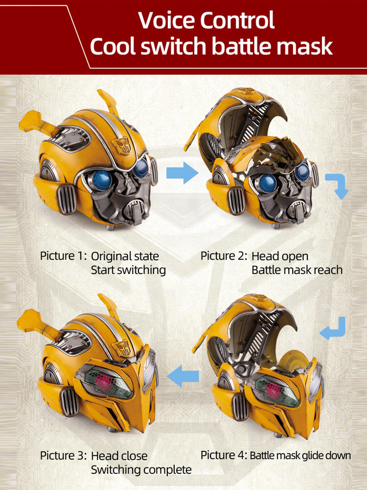 bumblebee transformer motorcycle helmet English Voice Control |Transformation Bumblebee Helmet
