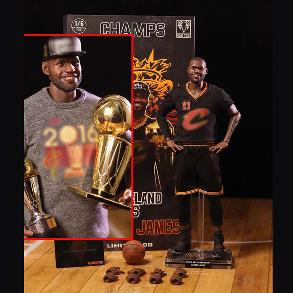 nba wax figure-level star | 1/6 LeBron James 16 Cavaliers Championship Action Figure | Deluxe edition