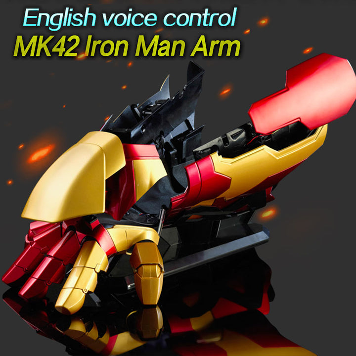 iron man hands mark 42 helmet Wearable Gauntlet LED Arm Hand Cosplay Costume MK42 Armor Replica for Adults, Right Hand triggered LED palm lights US | New IronMan MK42