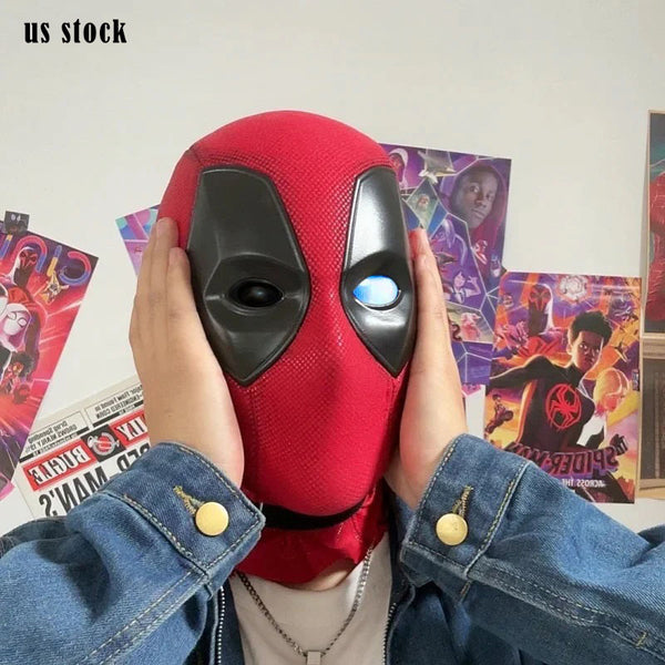 US STOCK | New version eyes movable |Deadpool  mask helmet | 1:1 real person wearable | Deadpool Wolverine action figure