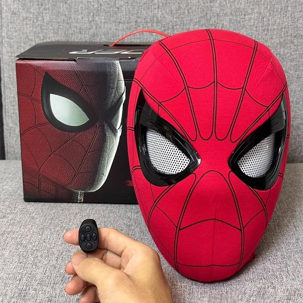 Spiderman Mask  | Ring Remote Control | Movable eyes, breathable material | miles Multiverse Spider Mask