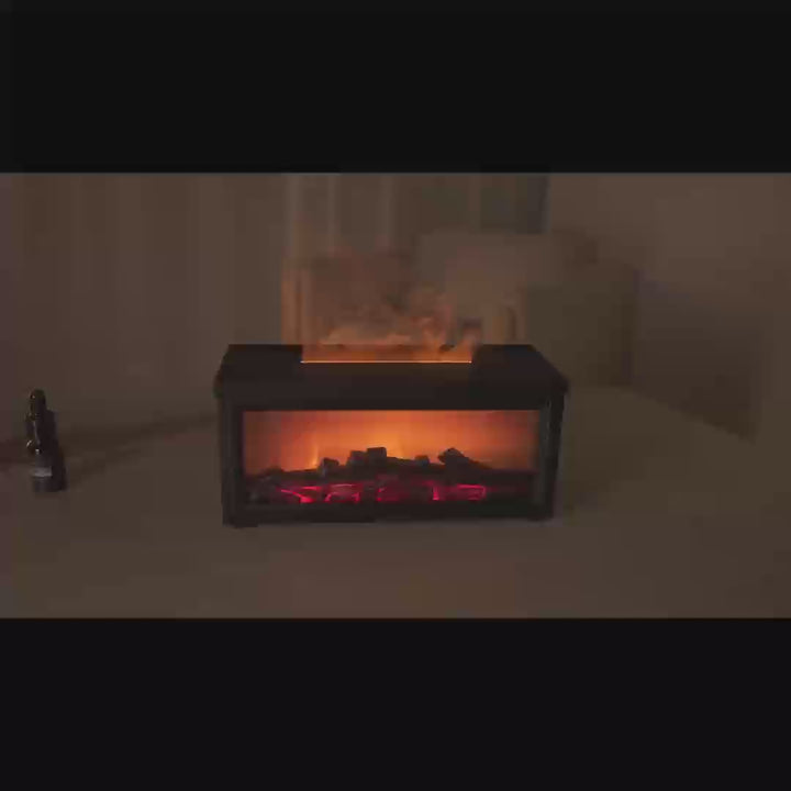 Fireplace flame lamp humidifier | Birthday gifts for boys and girls | Ambient aromatherapy night light | Bluetooth speaker