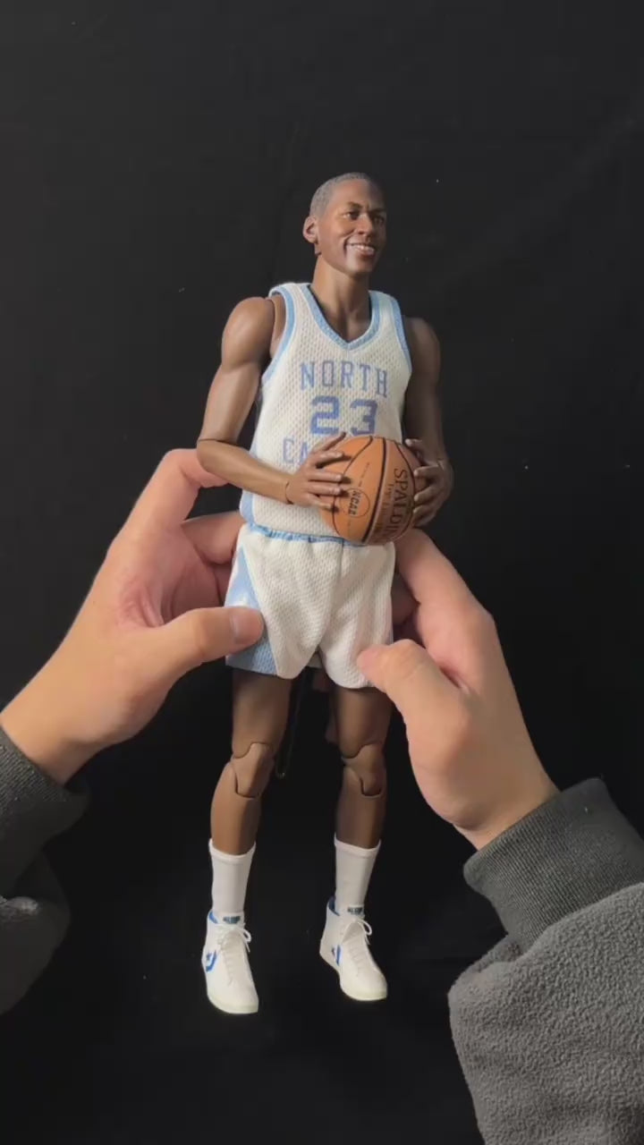 nba wax figure-level star | North Carolina Jordan Action Figure | two heads