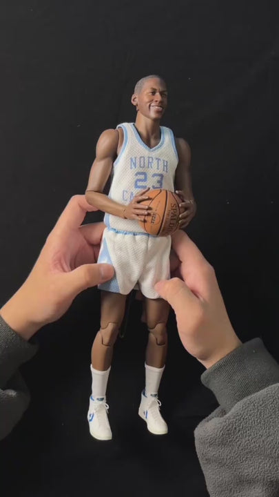 nba wax figure-level star | North Carolina Jordan Action Figure | two heads