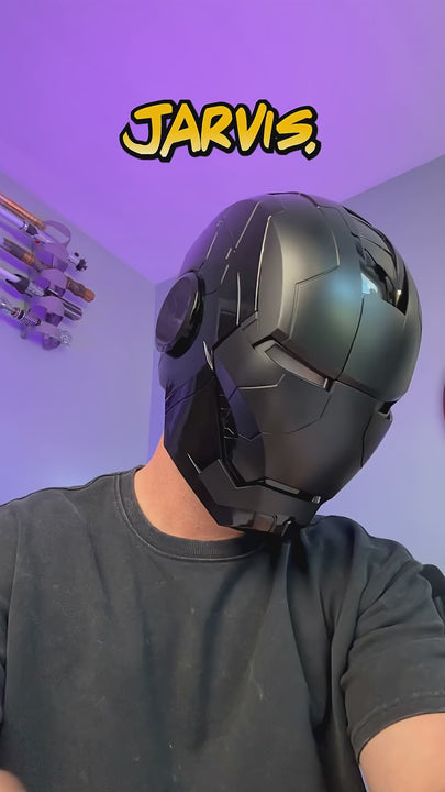 ironman MK 5 Black Edition Helmet | 1:1 Wearable Collectible with Voice | Touch & Remote Control, LED Eyes & Realistic Sound Effects – Cosplay & Display Prop Gift for Adults and Teens