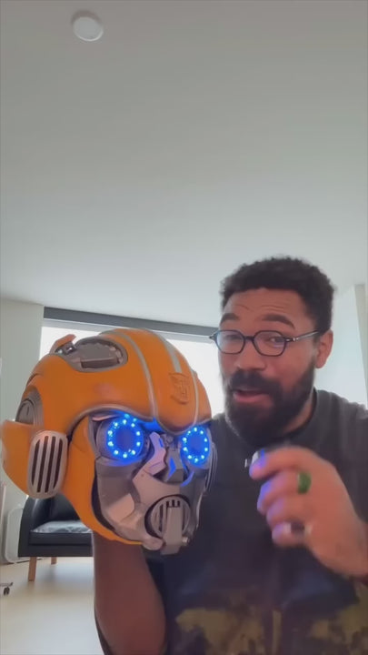 Wearable Bumblebee Transformer Helmet — Voice Control, LED Eyes & Battle Mode